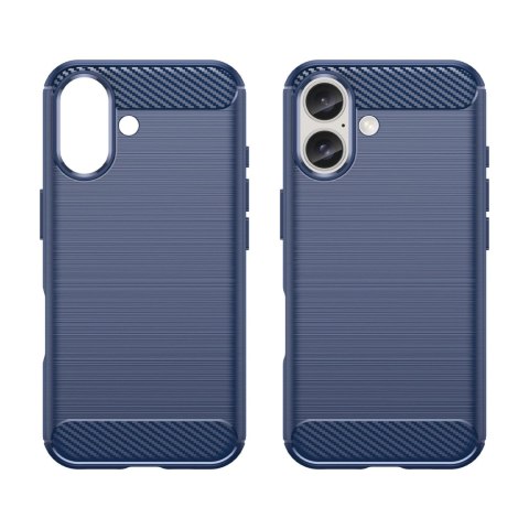 Etui silikonowe Carbon Case do iPhone 16 Plus - niebieskie Etui silikonowe Carbon Case do iPhone 16 Plus - niebieskie