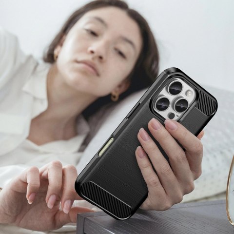 Etui silikonowe Carbon Case do iPhone 16 Pro Max - czarne Etui silikonowe Carbon Case do iPhone 16 Pro Max - czarne