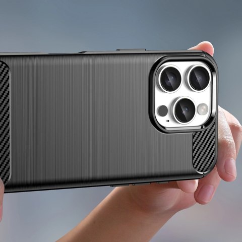 Etui silikonowe Carbon Case do iPhone 16 Pro - czarne Etui silikonowe Carbon Case do iPhone 16 Pro - czarne