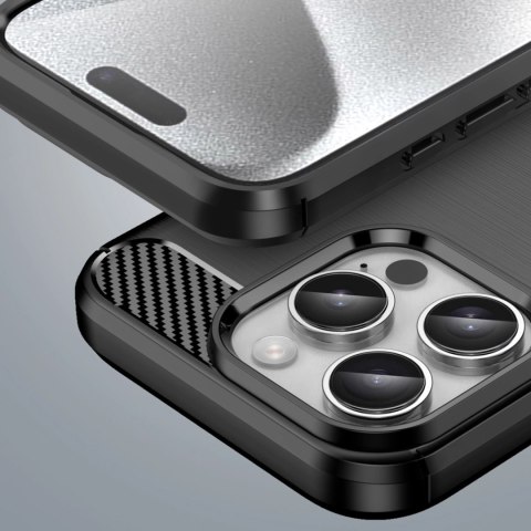 Etui silikonowe Carbon Case do iPhone 16 Pro - czarne Etui silikonowe Carbon Case do iPhone 16 Pro - czarne