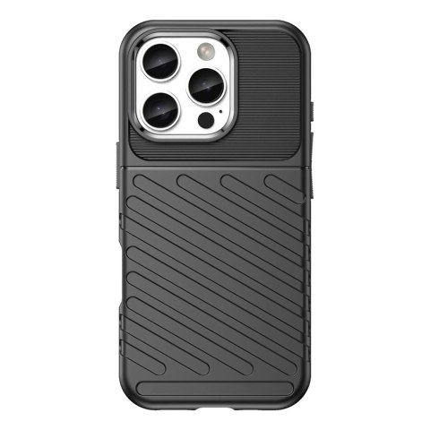 Etui silikonowe Thunder Case do iPhone 16 Pro - czarne Etui silikonowe Thunder Case do iPhone 16 Pro - czarne