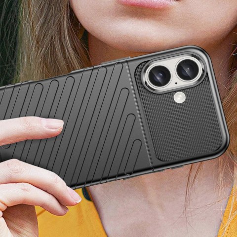 Etui silikonowe Thunder Case do iPhone 16 - czarne Etui silikonowe Thunder Case do iPhone 16 - czarne
