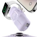 Mini powerbank Wozinsky WF16-YLS 5000mAh 15W Lightning z wbudowanym kablem USB-C i ładowarką do Apple Watch - fioletowy Mini powerbank Wozinsky WF16-YLS 5000mAh 15W Lightning z wbudowanym kablem USB-C i ładowarką do Apple Watch - fioletowy