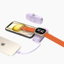 Mini powerbank Wozinsky WF16-YLS 5000mAh 15W Lightning z wbudowanym kablem USB-C i ładowarką do Apple Watch - fioletowy Mini powerbank Wozinsky WF16-YLS 5000mAh 15W Lightning z wbudowanym kablem USB-C i ładowarką do Apple Watch - fioletowy