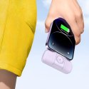 Mini powerbank Wozinsky WF16-YLS 5000mAh 15W Lightning z wbudowanym kablem USB-C i ładowarką do Apple Watch - fioletowy Mini powerbank Wozinsky WF16-YLS 5000mAh 15W Lightning z wbudowanym kablem USB-C i ładowarką do Apple Watch - fioletowy