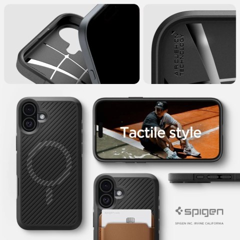 Etui Spigen Core Armor Mag z MagSafe na iPhone 16 - czarny mat Etui Spigen Core Armor Mag z MagSafe na iPhone 16 - czarny mat