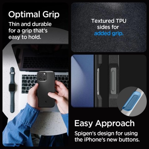 Etui Spigen Core Armor na iPhone 16 Pro - czarny mat Etui Spigen Core Armor na iPhone 16 Pro - czarny mat