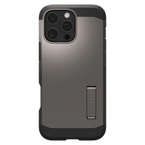 Etui Spigen Tough Armor MagSafe z podstawką na iPhone 16 Pro - gunmetal Etui Spigen Tough Armor MagSafe z podstawką na iPhone 16 Pro - gunmetal