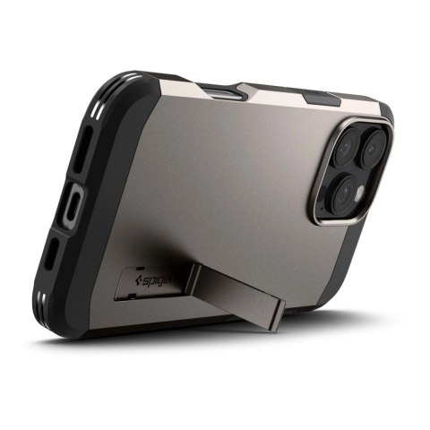 Etui Spigen Tough Armor MagSafe z podstawką na iPhone 16 Pro - gunmetal Etui Spigen Tough Armor MagSafe z podstawką na iPhone 16 Pro - gunmetal
