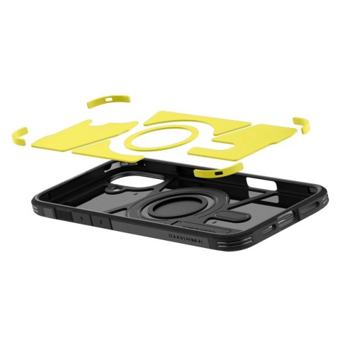 Etui Spigen Tough Armor MagSafe z podstawką na iPhone 16 - czarne Etui Spigen Tough Armor MagSafe z podstawką na iPhone 16 - czarne