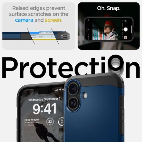 Etui Spigen Tough Armor MagSafe z podstawką na iPhone 16 - niebieskie Etui Spigen Tough Armor MagSafe z podstawką na iPhone 16 - niebieskie