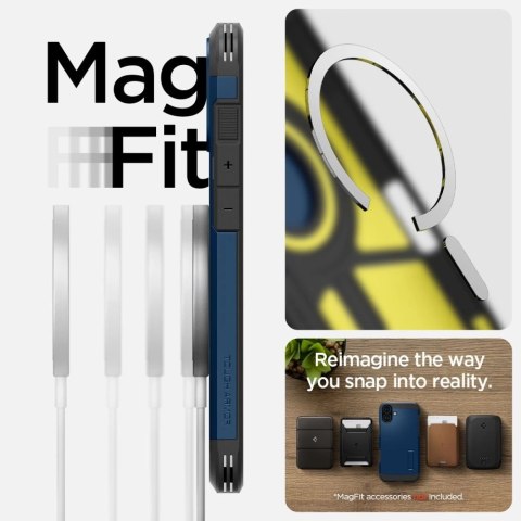 Etui Spigen Tough Armor MagSafe z podstawką na iPhone 16 - niebieskie Etui Spigen Tough Armor MagSafe z podstawką na iPhone 16 - niebieskie