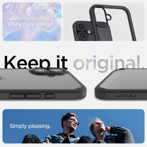 Etui Spigen Ultra Hybrid na iPhone 16 - czarny mat Etui Spigen Ultra Hybrid na iPhone 16 - czarny mat