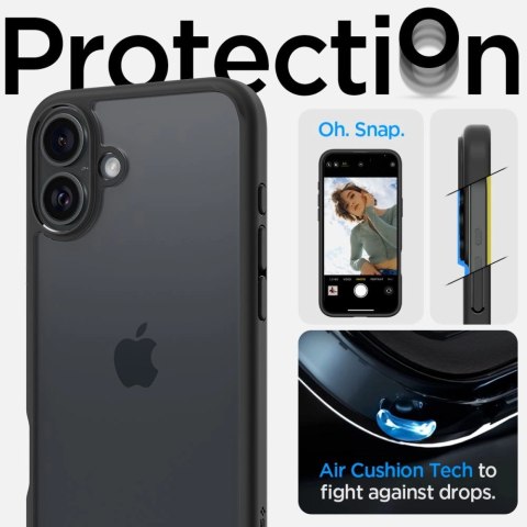 Etui Spigen Ultra Hybrid na iPhone 16 - czarny mat Etui Spigen Ultra Hybrid na iPhone 16 - czarny mat