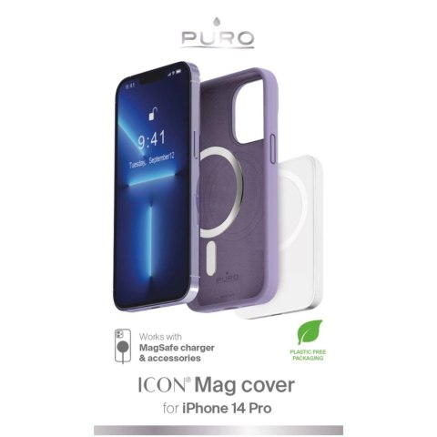 Etui silikonowe Puro Icon Mag MagSafe do iPhone 14 Pro - lawendowe Etui silikonowe Puro Icon Mag MagSafe do iPhone 14 Pro - lawendowe