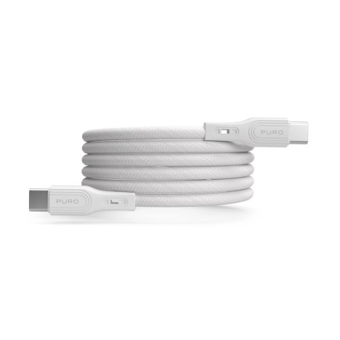 Kabel Puro Magnetic USB-C - USB-C 60W USB 3.2 (20 Gbps) 1m magnetyczny - biały Kabel Puro Magnetic USB-C - USB-C 60W USB 3.2 (20 Gbps) 1m magnetyczny - biały
