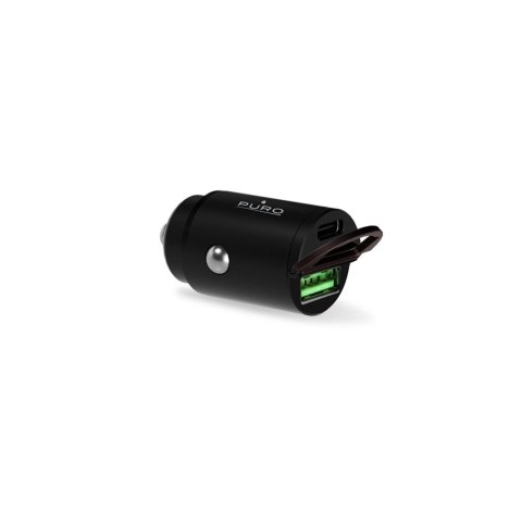 Ładowarka samochodowa Puro Mini 30W Power Delivery USB-C USB-A - czarna Ładowarka samochodowa Puro Mini 30W Power Delivery USB-C USB-A - czarna
