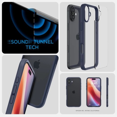 Spigen Ultra Hybrid MagSafe na iPhone 16 - niebieskie Spigen Ultra Hybrid MagSafe na iPhone 16 - niebieskie
