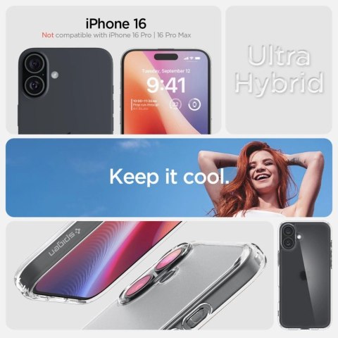 Spigen Ultra Hybrid na iPhone 16 - przezroczyste Spigen Ultra Hybrid na iPhone 16 - przezroczyste