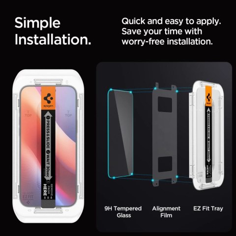 Szkło hartowane Spigen Glas.tR EZ Fit na iPhone 16 Pro Max - 2 szt. Szkło hartowane Spigen Glas.tR EZ Fit na iPhone 16 Pro Max - 2 szt.