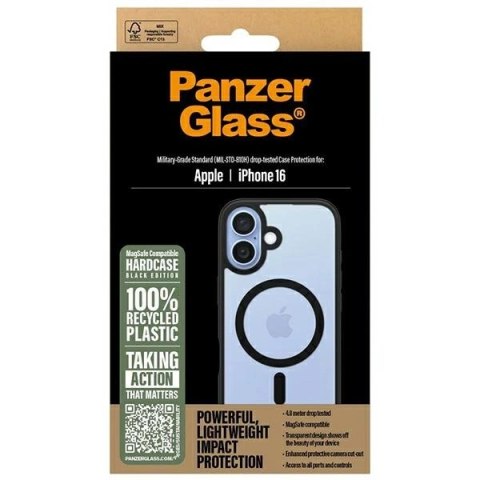 Etui PanzerGlass HardCase z MagSafe na iPhone 16 - czarne Etui PanzerGlass HardCase z MagSafe na iPhone 16 - czarne