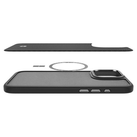 Etui Spigen Enzo Aramid Mag z MagSafe na iPhone 16 Pro Max - czarno-srebrne Etui Spigen Enzo Aramid Mag z MagSafe na iPhone 16 Pro Max - czarno-srebrne