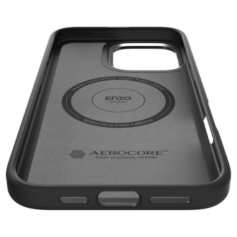 Etui Spigen Enzo Aramid Mag z MagSafe na iPhone 16 Pro Max - czarno-srebrne Etui Spigen Enzo Aramid Mag z MagSafe na iPhone 16 Pro Max - czarno-srebrne