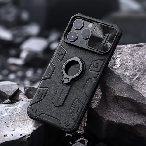 Etui pancerne Nillkin CamShield Armor Case do iPhone 15 Pro Max - czarne Etui pancerne Nillkin CamShield Armor Case do iPhone 15 Pro Max - czarne