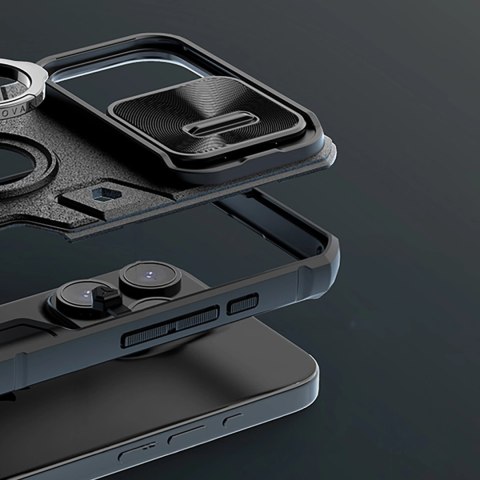 Etui pancerne Nillkin CamShield Armor Case do iPhone 15 Pro Max - czarne Etui pancerne Nillkin CamShield Armor Case do iPhone 15 Pro Max - czarne