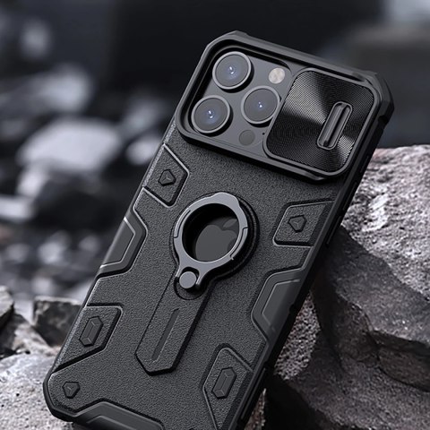 Etui pancerne Nillkin CamShield Armor Case do iPhone 15 Pro Max - czarne Etui pancerne Nillkin CamShield Armor Case do iPhone 15 Pro Max - czarne