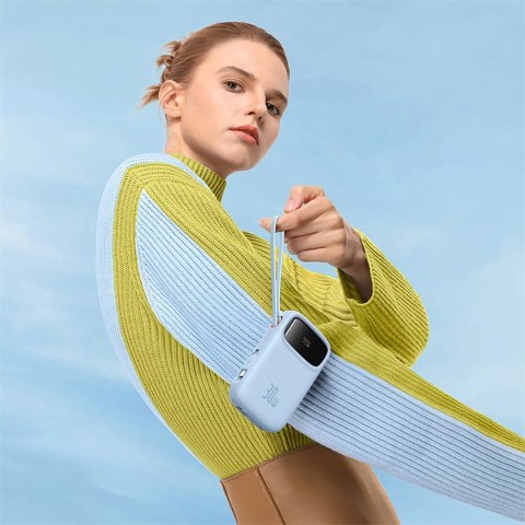 Powerbank Baseus QPow 2 30W 10000mAh z wbudowanymi kablami USB-C - niebieski Powerbank Baseus QPow 2 30W 10000mAh z wbudowanymi kablami USB-C - niebieski