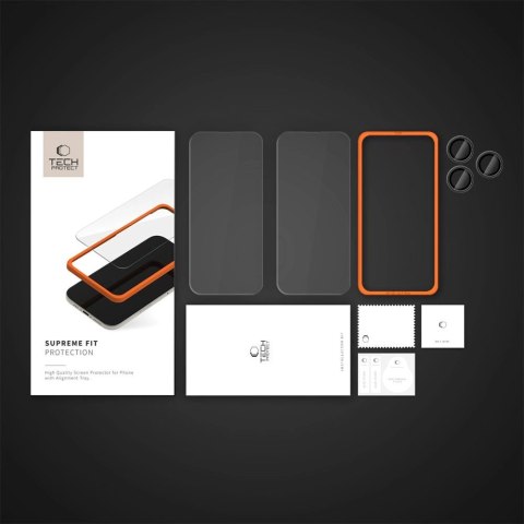 Szkło hartowane Tech-Protect Supreme Set na iPhone 16 Pro - przezroczyste (3 szt.) Szkło hartowane Tech-Protect Supreme Set na iPhone 16 Pro - przezroczyste (3 szt.)