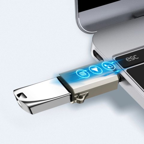 Adapter Joyroom S-H151 USB-C (męski) / USB-A (żeński) z oczkiem na smycz - srebrny Adapter Joyroom S-H151 USB-C (męski) / USB-A (żeński) z oczkiem na smycz - srebrny