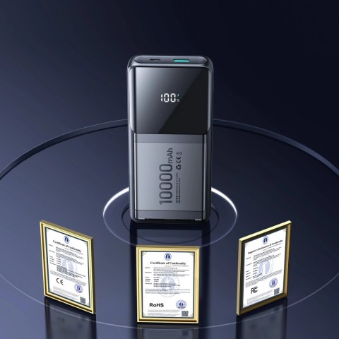Powerbank Joyroom JR-PBF19 22.5W 10000mAh z dwoma wbudowanymi kablami - czarny Powerbank Joyroom JR-PBF19 22.5W 10000mAh z dwoma wbudowanymi kablami - czarny