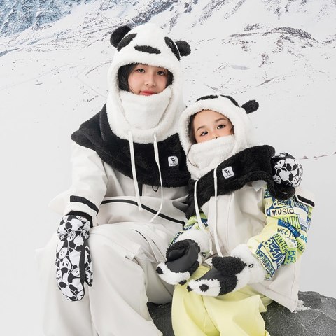 Rękawice narciarskie Qunature Panda Heat Transfer dziecięce rozmiar S - czarne/białe Rękawice narciarskie Qunature Panda Heat Transfer dziecięce rozmiar S - czarne/białe
