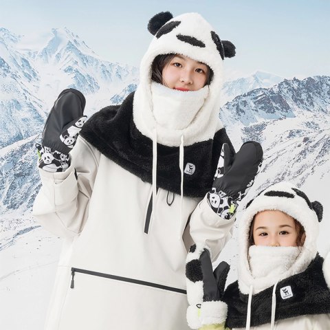 Rękawice narciarskie Qunature Panda Heat Transfer dziecięce rozmiar S - czarne/białe Rękawice narciarskie Qunature Panda Heat Transfer dziecięce rozmiar S - czarne/białe