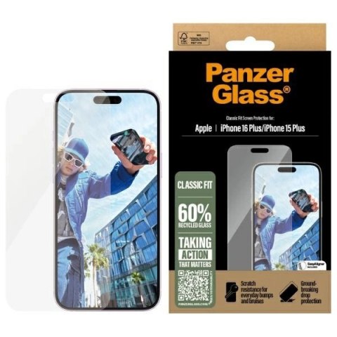 Szkło hartowane PanzerGlass Screen Protector Classic Fit na iPhone 16 Plus Szkło hartowane PanzerGlass Screen Protector Classic Fit na iPhone 16 Plus