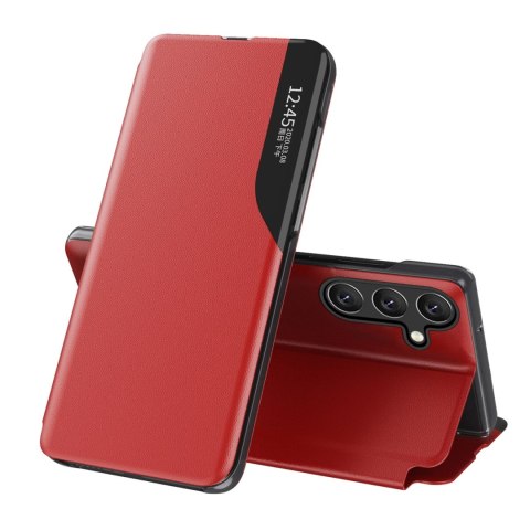 Eco Leather View Case etui do Samsung Galaxy S25+ z klapką i podstawką - czerwone Eco Leather View Case etui do Samsung Galaxy S25+ z klapką i podstawką - czerwone