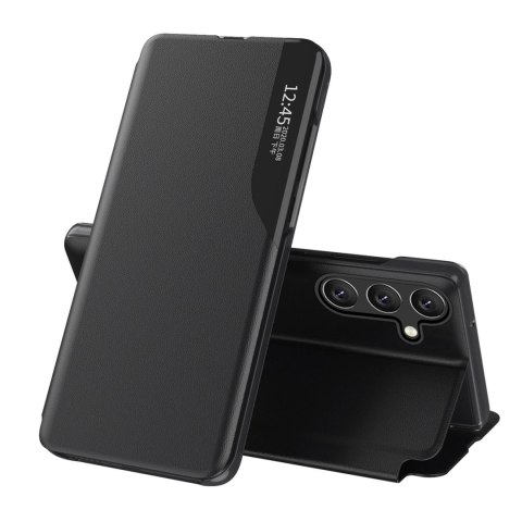 Eco Leather View Case etui do Samsung Galaxy S25+ z klapką podstawka - czarne