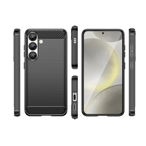 Etui silikonowe Carbon Case do Samsung Galaxy S25 - czarne Etui silikonowe Carbon Case do Samsung Galaxy S25 - czarne