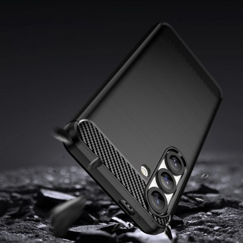 Etui silikonowe Carbon Case do Samsung Galaxy S25 - czarne Etui silikonowe Carbon Case do Samsung Galaxy S25 - czarne