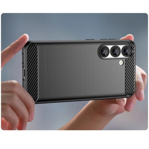 Etui silikonowe Carbon Case do Samsung Galaxy S25 - czarne Etui silikonowe Carbon Case do Samsung Galaxy S25 - czarne