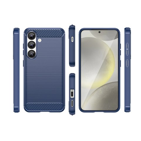 Etui silikonowe Carbon Case do Samsung Galaxy S25 - niebieskie Etui silikonowe Carbon Case do Samsung Galaxy S25 - niebieskie