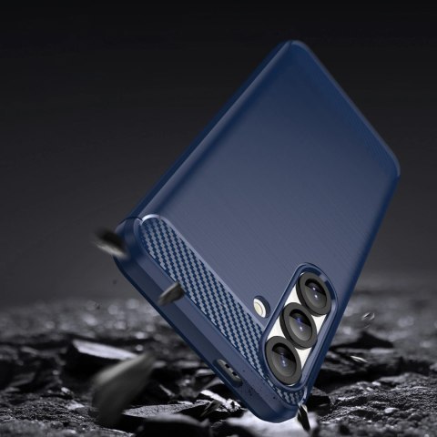 Etui silikonowe Carbon Case do Samsung Galaxy S25 - niebieskie Etui silikonowe Carbon Case do Samsung Galaxy S25 - niebieskie