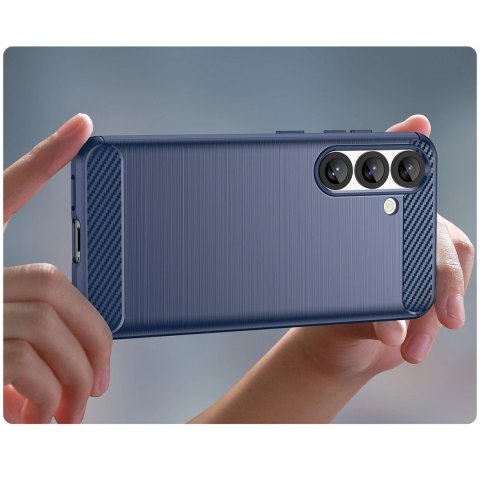 Etui silikonowe Carbon Case do Samsung Galaxy S25 - niebieskie Etui silikonowe Carbon Case do Samsung Galaxy S25 - niebieskie