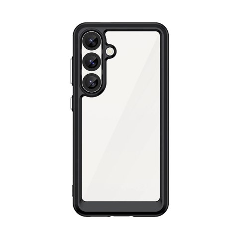 Etui silikonowe Outer Space Case z żelową ramką do Samsung Galaxy S25 - czarne Etui silikonowe Outer Space Case z żelową ramką do Samsung Galaxy S25 - czarne