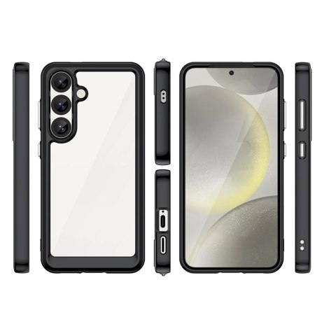 Etui silikonowe Outer Space Case z żelową ramką do Samsung Galaxy S25 - czarne Etui silikonowe Outer Space Case z żelową ramką do Samsung Galaxy S25 - czarne