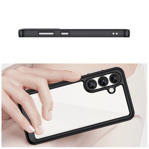 Etui silikonowe Outer Space Case z żelową ramką do Samsung Galaxy S25 - czarne Etui silikonowe Outer Space Case z żelową ramką do Samsung Galaxy S25 - czarne