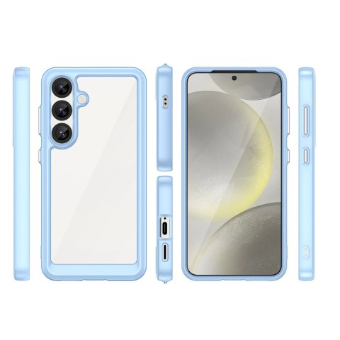 Etui silikonowe Outer Space Case z żelową ramką do Samsung Galaxy S25 - niebieskie Etui silikonowe Outer Space Case z żelową ramką do Samsung Galaxy S25 - niebieskie