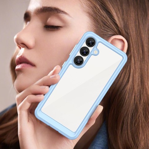 Etui silikonowe Outer Space Case z żelową ramką do Samsung Galaxy S25 - niebieskie Etui silikonowe Outer Space Case z żelową ramką do Samsung Galaxy S25 - niebieskie